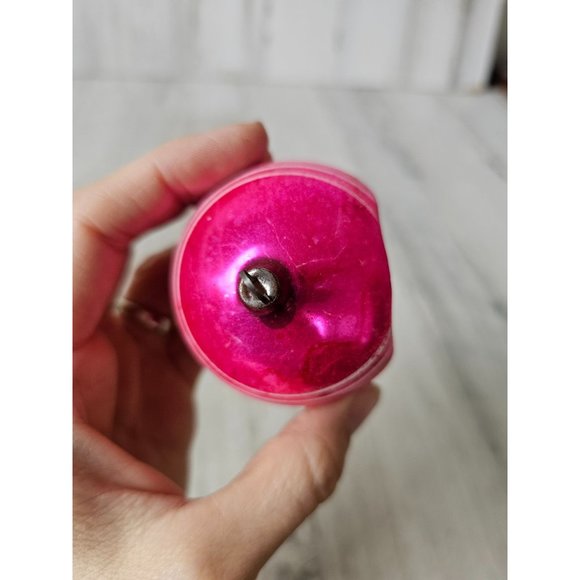 Vintage pink indent ice cream snow cone ball ornament mercury glass Xmas tree - Picture 9 of 10